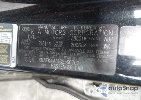 2016 Kia Forte Lx из США, поврежденный, VIN KNAFK4A61G5560702